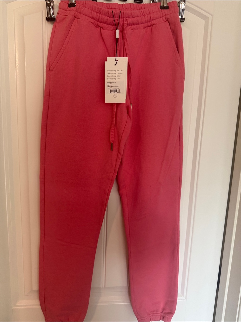 Something Navy Drawstring Sweatpants in Pink